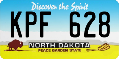 ND license plate KPF628