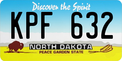 ND license plate KPF632