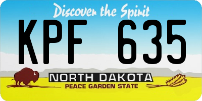 ND license plate KPF635