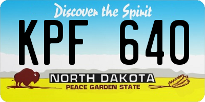 ND license plate KPF640