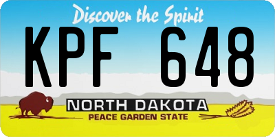 ND license plate KPF648