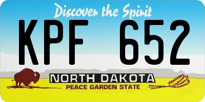 ND license plate KPF652