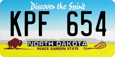 ND license plate KPF654