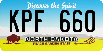 ND license plate KPF660