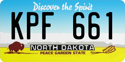 ND license plate KPF661