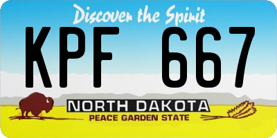 ND license plate KPF667