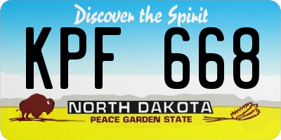 ND license plate KPF668
