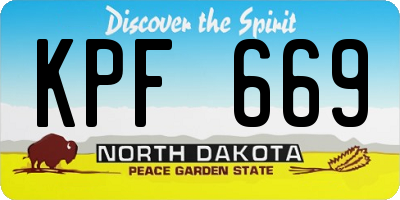 ND license plate KPF669