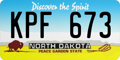 ND license plate KPF673
