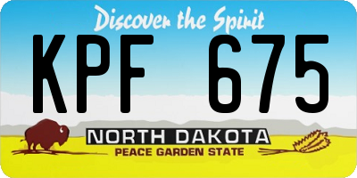 ND license plate KPF675