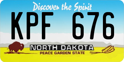 ND license plate KPF676