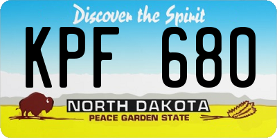 ND license plate KPF680