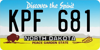 ND license plate KPF681