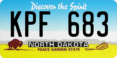 ND license plate KPF683