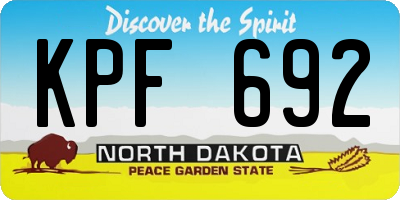 ND license plate KPF692