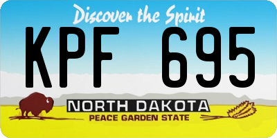 ND license plate KPF695