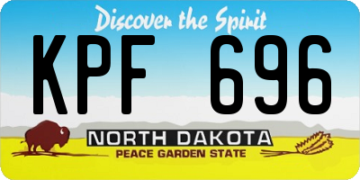ND license plate KPF696