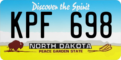 ND license plate KPF698