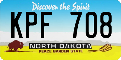 ND license plate KPF708