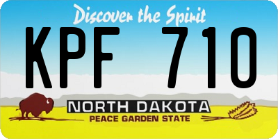 ND license plate KPF710