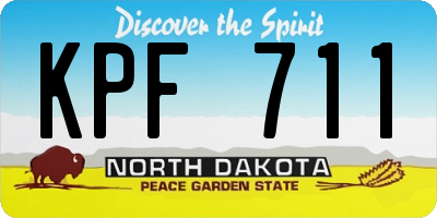 ND license plate KPF711