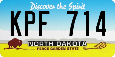 ND license plate KPF714