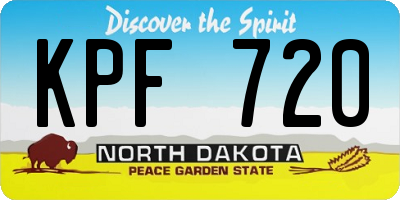 ND license plate KPF720