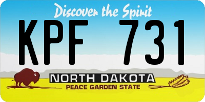 ND license plate KPF731