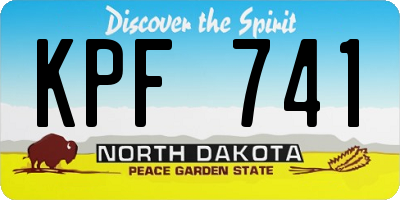ND license plate KPF741