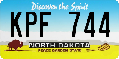 ND license plate KPF744