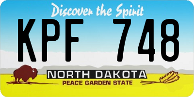 ND license plate KPF748