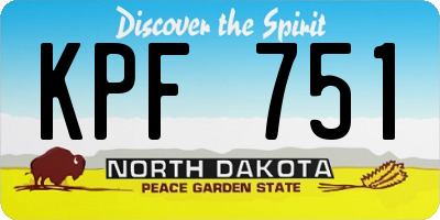 ND license plate KPF751