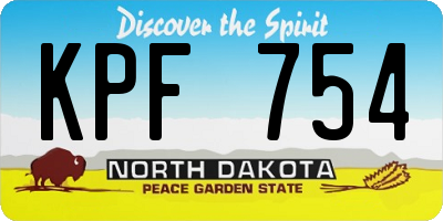 ND license plate KPF754