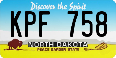 ND license plate KPF758