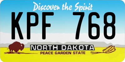 ND license plate KPF768