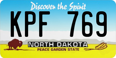 ND license plate KPF769