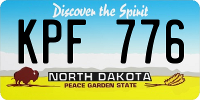ND license plate KPF776
