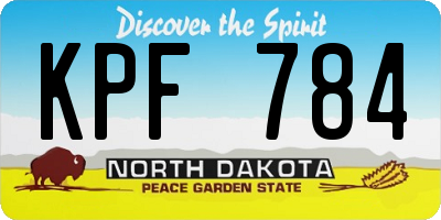 ND license plate KPF784