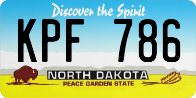 ND license plate KPF786