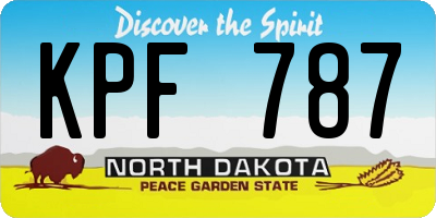 ND license plate KPF787