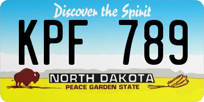 ND license plate KPF789