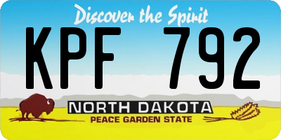 ND license plate KPF792