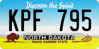 ND license plate KPF795