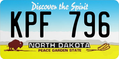 ND license plate KPF796