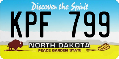 ND license plate KPF799