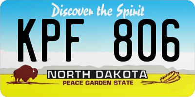 ND license plate KPF806