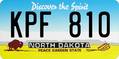 ND license plate KPF810
