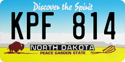 ND license plate KPF814
