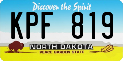ND license plate KPF819