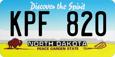 ND license plate KPF820